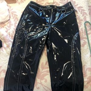 For Love and Lemons navy vinyl pants
